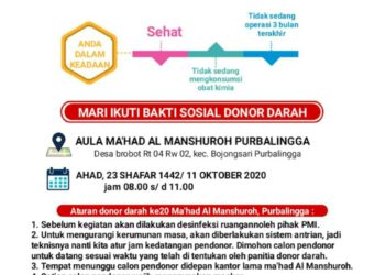 Laporan Kegiatan Bakti Sosial DONOR DARAH DI PONDOK PESANTREN AL MANSHUROH PURBALINGGA
