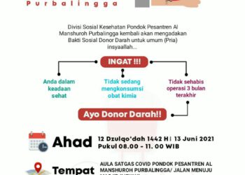 DONOR DARAH Ke 23 Di Pondok Pesantren Al Manshuroh Purbalingga