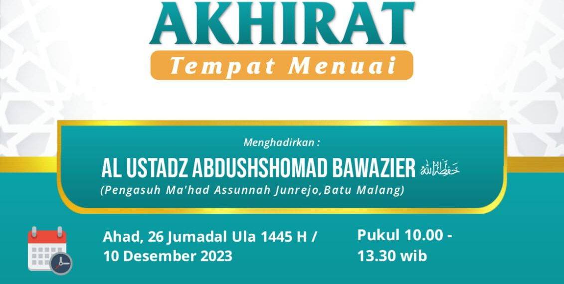 TABLIGH AKBAR “DUNIA TEMPAT MENYEMAI AKHIRAT TEMPAT MENUAI”