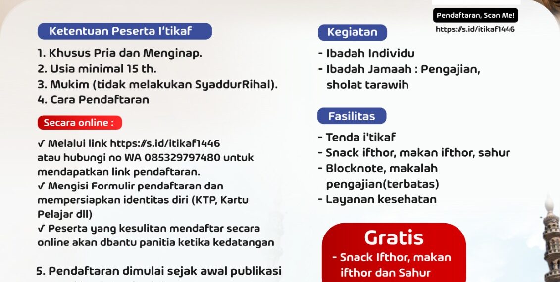 I’TIKAF 10 HARI AKHIR RAMADHAN 1446 H